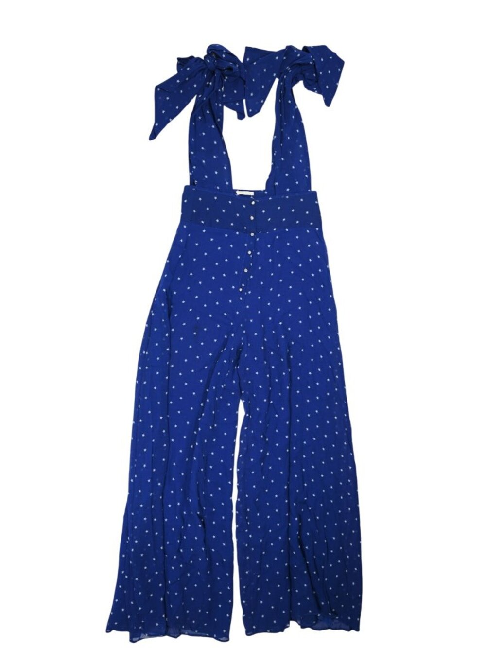 Rosamosario Polkadot Silk Overalls in Blue